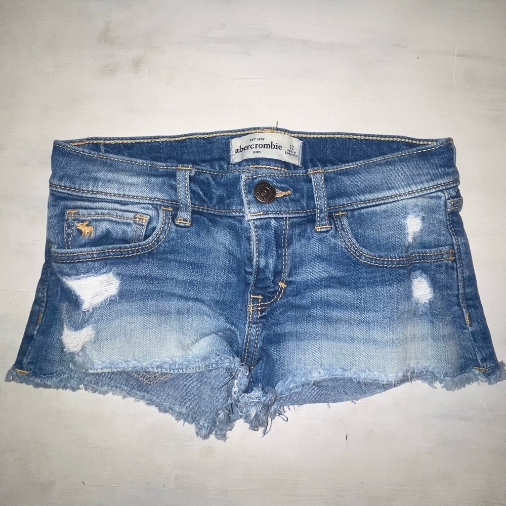 Abercrombie kids Jean shortie shorts size 12